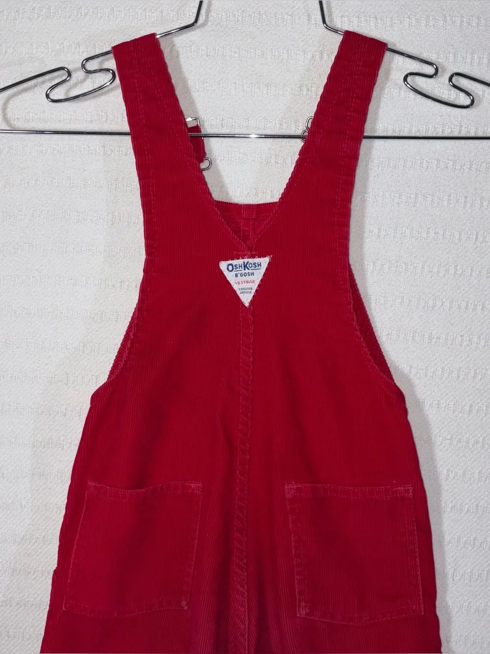 Vintage Osh Kosh B'Gosh Kids Corduroy Vestbak Bib Overalls Size 6X/7 USA